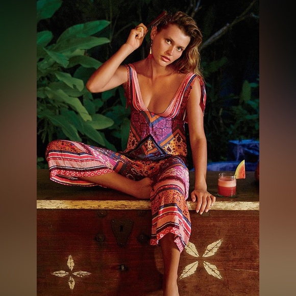 Free People Maritzah One Piece Romper Overalls Jumpsuit size 4 - Picture 2 of 5